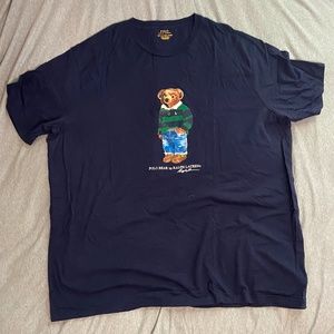 POLO RALPH LAUREN MENS PRE OWNED BEAR T-SHIRT NAVY BLUE 3XLT